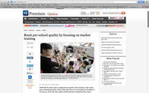 Op-ed in Straits Times News